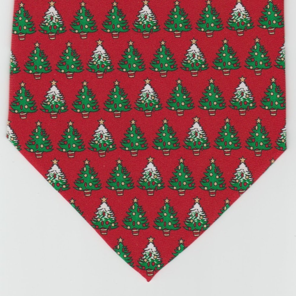 HALLMARK HOLIDAY TRADITIONS - 100% SILK NECKTIE - RED - BLACK - GREEN - WHITE